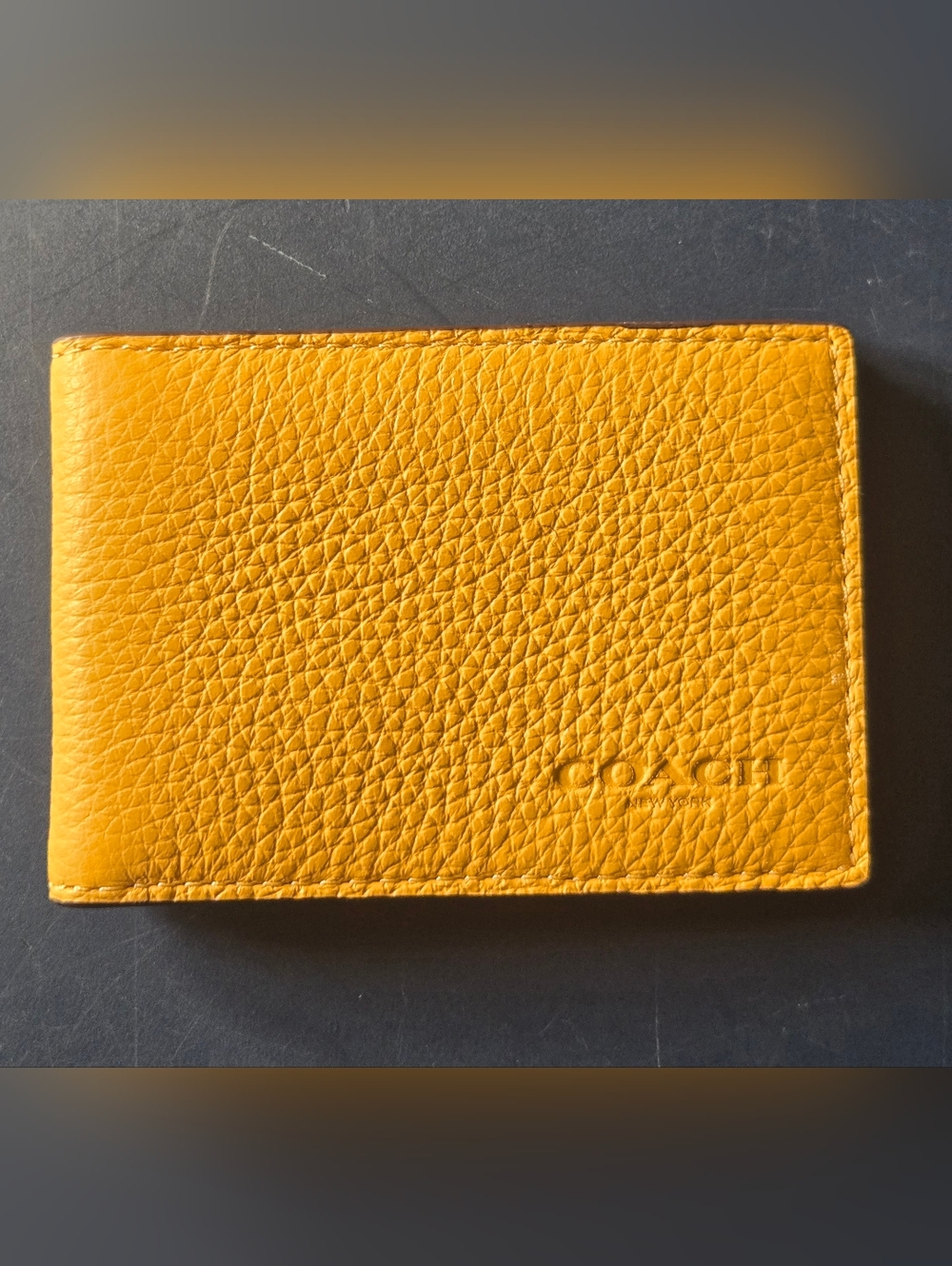 Coach Yellow Leather Bi-Fold Wallet